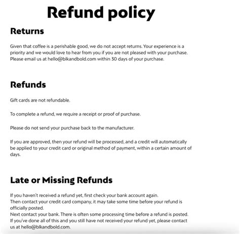 example of a refund policy.